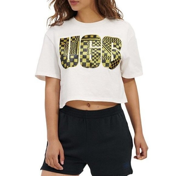 UGG Thahlia Cropped Logo‎ T-Shirt Size Large RefI013 - Picture 1 of 9